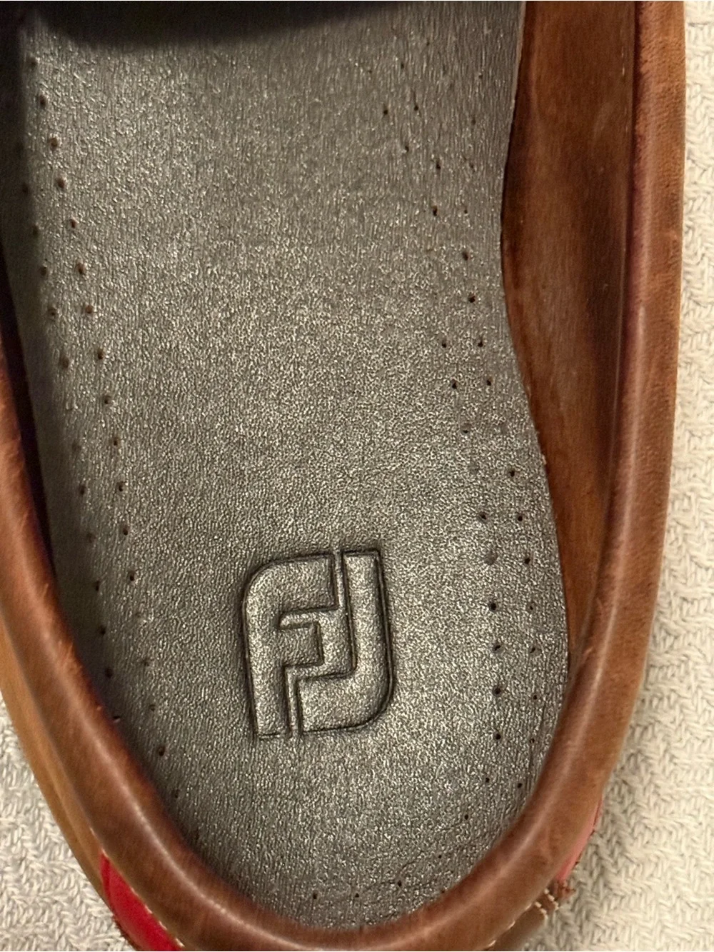 FootJoy Brown Leather Penny Loafers with Contrasting Stitch size 13